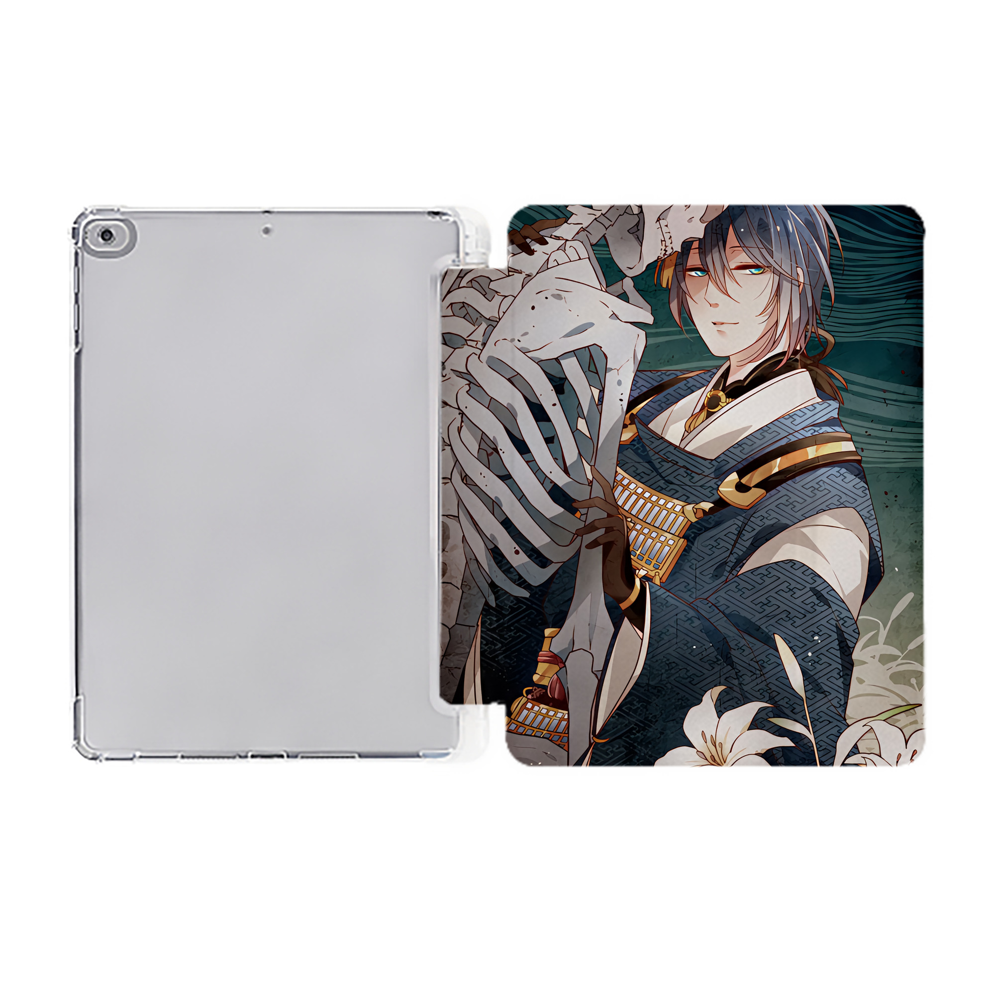 （画像用） 刀剣乱舞 Touken Ranbu IPad ケース ペン収納付き 三つ折りスタンド PUレザー×シリコン 対応機種9.5/10.5/10.9インチ